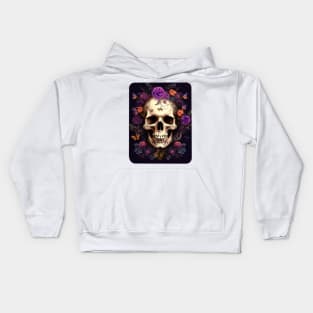 Skull with Flowers Kids Hoodie